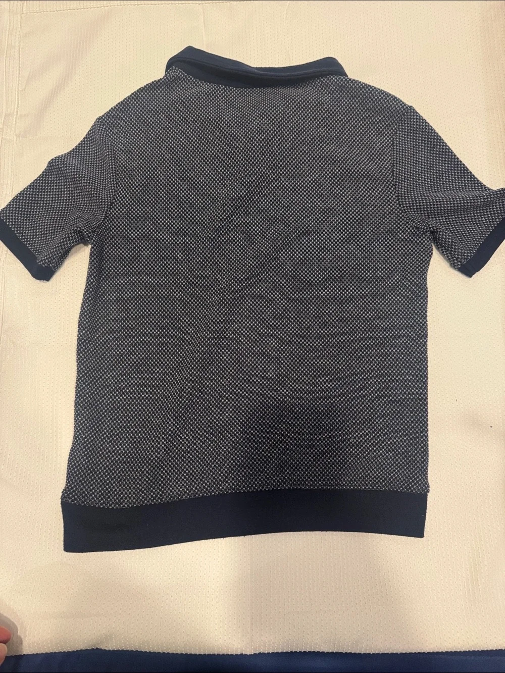 Old Navy Navy & White Short-Sleeve Textured Polo Size 8B
